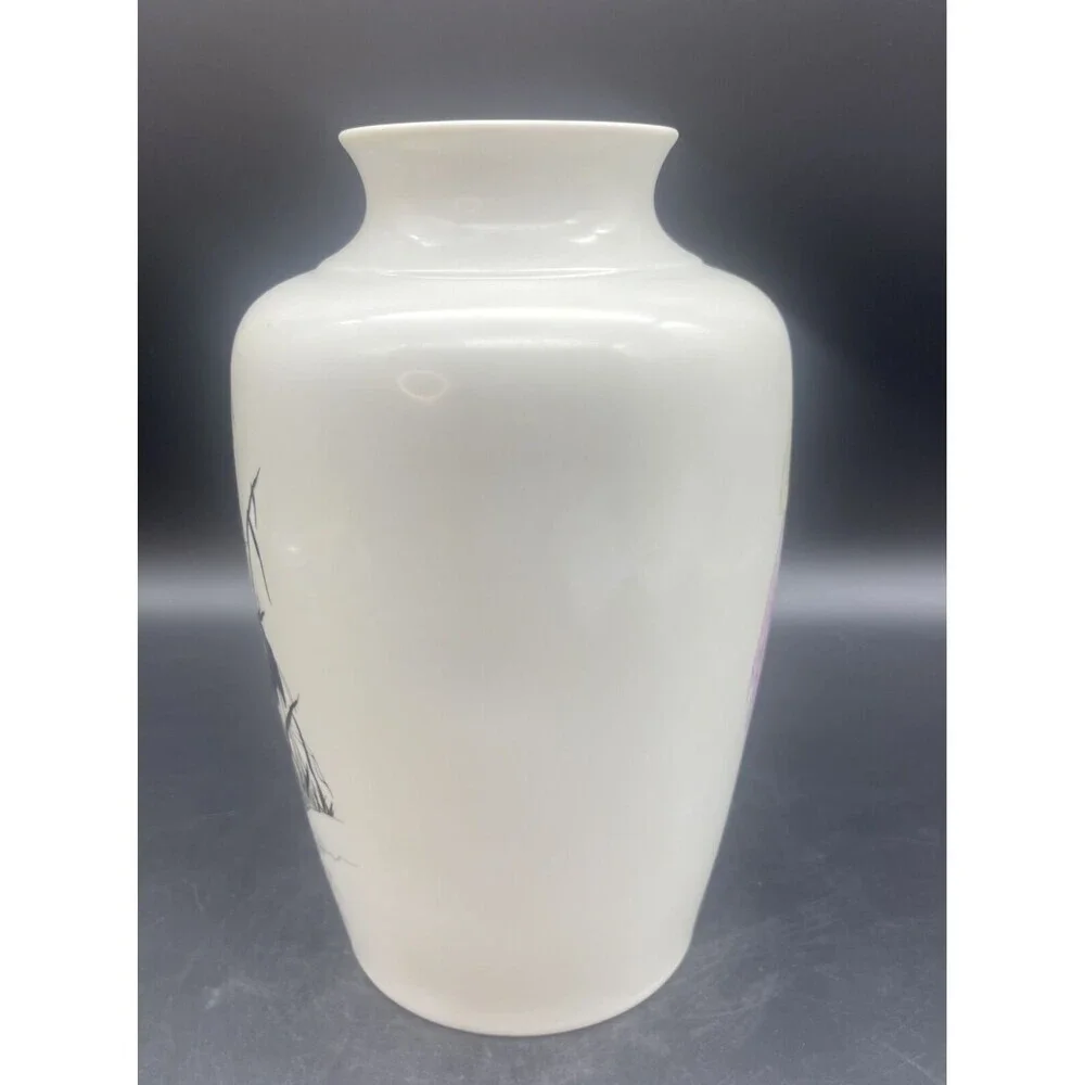 VTG Kaiser W. Germany Porcelain Black‎ & White DBL Sided BIRD 10.75” Vase RARE